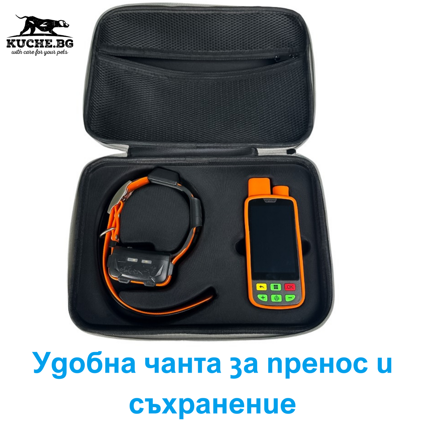Удобна чанта за пренос и съхранение на GPS устройство за ловно куче eSEEK C100/T10 Hybrid.