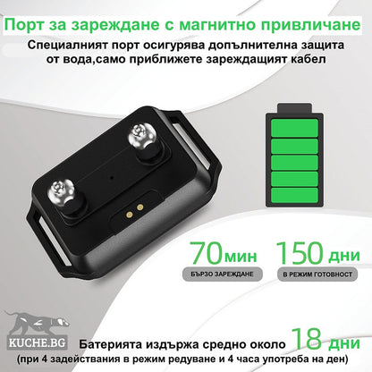 Порт за зареждане с магнитно привличане, бързо зареждане за 70 минути и 150 дни готовност.