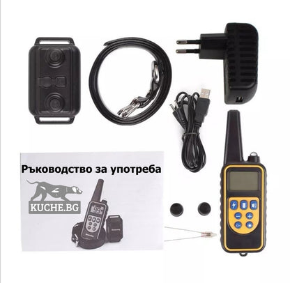 Комплект електронен нашийник за куче Телетакт T430 с дистанционно управление и аксесоари.