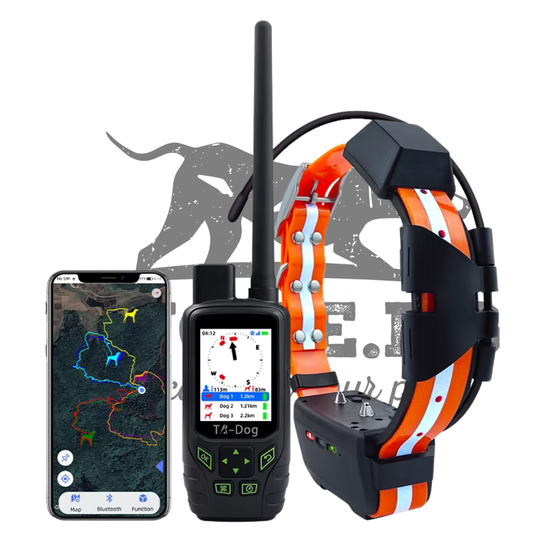 GPS за куче TR-DOG HOUNDMATE с риболовен колан и мобилно приложение за проследяване на кучета.