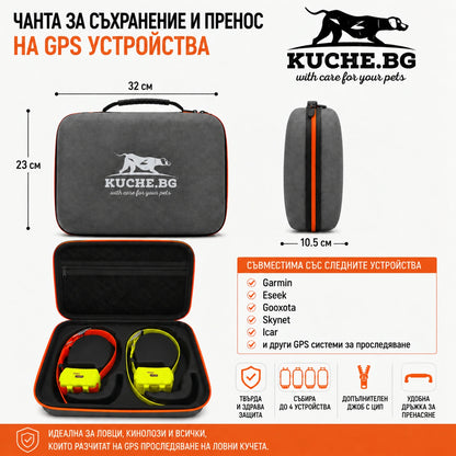 Чанта за съхранение и пренос на GPS устройства Kuche.bg с размери 32 x 23 x 10.5 см, съвместима с Garmin, Eseek, Gooxota, Skynet и Icar