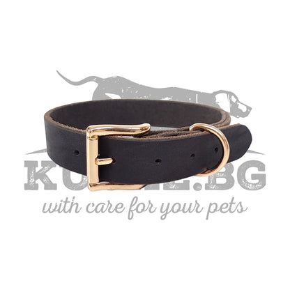 Премиум кожен нашийник за куче от естествена кожа с изчистен дизайн и здрава метална закопчалка