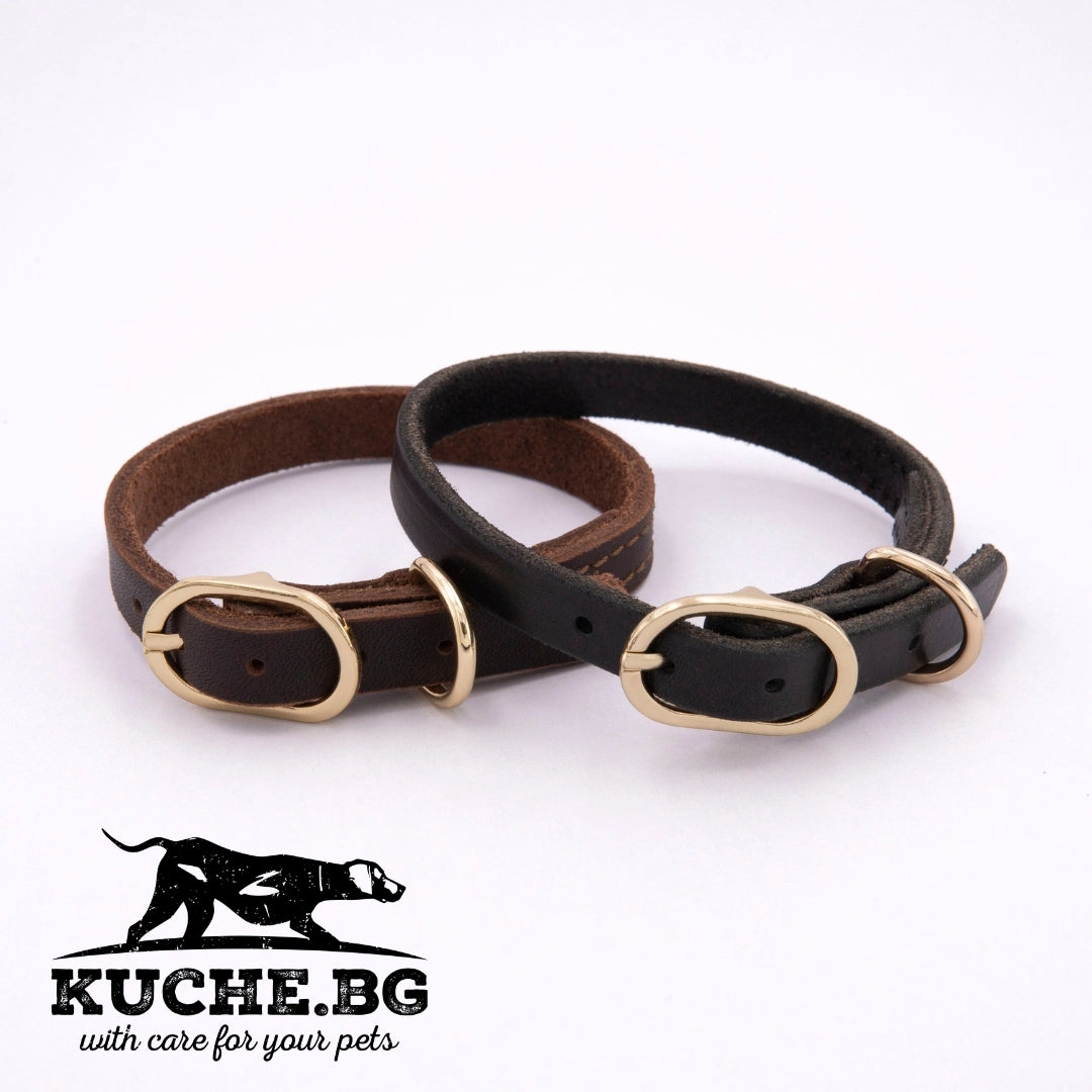 Кожени нашийници за куче от естествена кожа в кафяв и черен цвят